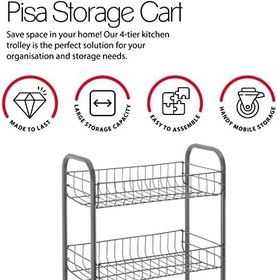 Resim Metaltex PISA ANIVERSARIO - Tekerlekli 4 Katlı Plastik Kaplamalı Çok Amaçlı Taşıma Arabası. Renk Siyah Boyutlar: 41 x 23 x 84 santimetre 