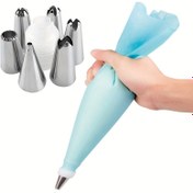 Resim 6 Başlıklı Kek Piping Tipleri ile Dönüştürücü Çanta, Toplam 8 Parça Set 