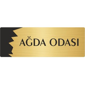 Resim Özarslan Dizayn Metal Departman Kapı İsimliği, Yönlendirme levhası Ağda Odası 10X20 Cm Altın Renk 