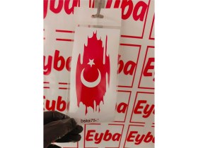 Resim Türk Bayrağı 16X7 cm Baskes 1 Adet Renkli Baskı Sticker, Bisiklet, Karavan,otomobil,çocuk 