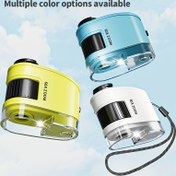 Resim 1 Adet 2’si 1 Arada LED Işıklı Telefon/El Tipi Mikroskop - Taşınabilir Cep Mikroskobu Telefon Tutuculu, Çocuklar İçin, Dayanıklı ABS Yapı, 60X/200m Dahili Işık, Sınıf, Açık Hava, STEM Öğrenme Hediyesi, Para Dedektör Işığı, Antika Takı Elmas Tanımlama Optik Mikroskop 