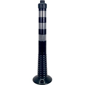 Resim İleri Trafik Solar Sarı Üçgen Flaşörlü Siyah Delinatör Seti 