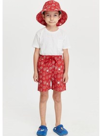 Resim Benitto Kids Erkek Çocuk Desenli Bucket Şapka 7007-kırmızı 