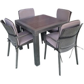 Resim Sandalye Minderi Yıkanabilir Fermuarlı Lastikli 6'lı Gri 4 Cm Sünger Alt 42x42 Sırt 42x42 Gri 