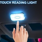 Resim LED Dokunmatik Işık Mini Kablosuz Araba İç Aydınlatma Otomatik Tavan Okuma Lambası Kapı Ayak Bagaj Depolama Kutusu için USB Şarjlı 