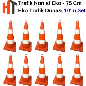 Resim Hayat Trafik Eko Trafik Konisi 75 cm -10 Adet 