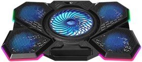 Resim Lunatic BELLA Siyah 5 Fan 2 USB RGB Işıklı 15-17 Yüksek Performans Profesyonel Notebook Soğutucu Stand 