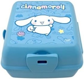 Resim Wiggle Cinnamoroll Temalı Lisanslı 4 Bölmeli Plastik Çocuk Beslenme Kutusu - Yemek Saklama Kabı Kaşık ve Çatallı 