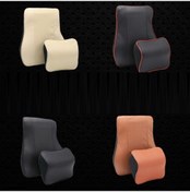 Resim Rogfer Deri Bellek Köpüğü Dört Mevsim Araba Koltuğu Boyun Destek Yastığı Kafalık + Bel Pedi Siyah Kırmızı Diğer 