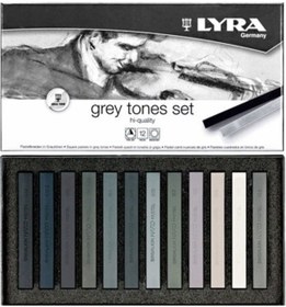 Resim Lyra Polycrayons Soft - Toz Pastel 12 Renk Gri Tonlar N11.4970 