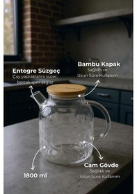 Resim Bambum Juliet - Bambu Kapaklı Cam Demlik 1800ml Şeffaf 