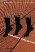 Resim ITSOCKS Üç Adet Siyah Havlu Tabanlı Fitilli Spor Orta Boy Tenis Çorabı 