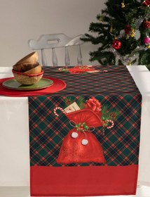 Resim AYSHome Kırmızı Kese Pötikareli Yılbaşı Runner 