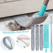 Resim 1 adet Geri Çekilebilir Toz Fırçası, 3 Yedek Başlık - Mobilya Altı Temizliği için Esnek Kıllar, Teal Sap, Yatak Odası, Mutfak, Oturma Odası, Araba ve Dış Mekan Kullanımı için Ergonomik Tasarım, Pil Gerektirmez, Temizlik Fırçası 