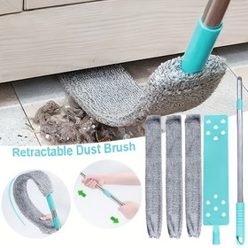 Resim 1 adet Geri Çekilebilir Toz Fırçası, 3 Yedek Başlık - Mobilya Altı Temizliği için Esnek Kıllar, Teal Sap, Yatak Odası, Mutfak, Oturma Odası, Araba ve Dış Mekan Kullanımı için Ergonomik Tasarım, Pil Gerektirmez, Temizlik Fırçası 
