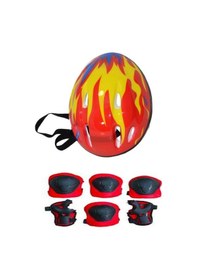Resim Çocuk Kask Bisiklet Paten Scooter Koruyucu Kask 7 Parça 