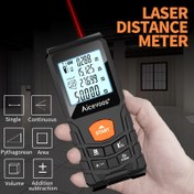 Resim AICEVOOS Yüksek Hassasiyetli Dijital Lazer Mesafe Ölçer, 50-120m Menzil, Pil Gücüyle Çalışan, Kauçuk Kılıf, Endüstriyel Ölçüm için Elektronik Ölçü Bandı, Ölçüm Aracı|Dijital Mesafe Ölçer|Kauçuk Kılıf Bandı 