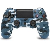 Resim Geekyou Kamuflaj Mavi Ps4 Kablosuz Oyun Kolu - 6 Eksenli Jiroskop, Işıklı Şerit, 3.5mm Ses Jack, Ergonomik Tasarım 