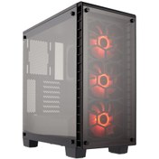 Resim CORSAIR POWERSIZ Crystal 460X GAMING MID-TOWER KASA SİYAH KC-CC-9011101-WW Corsair