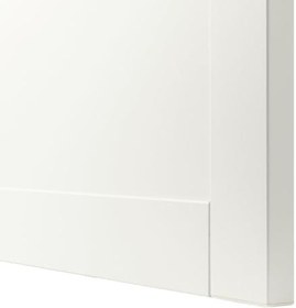 Resim Tv sehpası, beyaz-şeffaf cam, 180x42x74 cm, HANVIKEN/SINDVIK, çıt çıt raylı 