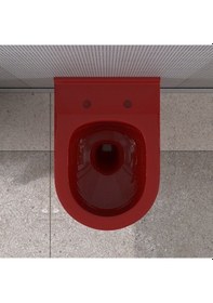 Resim Lucco Garcia 53 CM Kanalsız Asma Klozet Kırmızı 