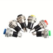Resim 6 adet DS-316 Kendi Kendini Yeniden Ayarlayan Basma Düğme Anahtarları, 10mm, Anlık Eylem, 2-Pin, Çeşitli Renkler 