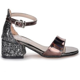Resim Kiko Kids Sheila Günlük Kız Çocuk 3 Cm Topuklu Sandalet Abiye Ayakkabı Gümüş 