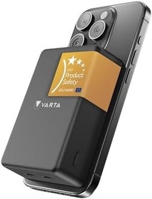 Resim VARTA Power Bank 10.000mAh, powerbank magnetico, Mag Pro Power on Demand, caricabatterie portatile con USB C, compatibile con MagSafe e Qi Standard (per compatibilità con iPhone e Android), grigio 