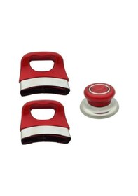 Resim Kırmızı Tencere Tava Kulp Seti 3'lü Set Sap Kulp Tutamak Seti Tencere Sapı 3 Adet Set 