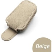 Resim Evrensel Araba Güneş Gözlüğü Tutucu Araba Manyetik Deri Klip Kart Bilet Tutucu Beige Diğer 