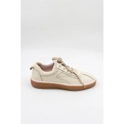 Resim Venüs Kadın Hakiki Deri Bağcıklı Düz Tabanlı Oxford Ayakkabı 25452252K - Bej - 36 