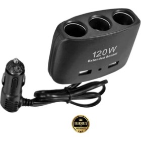 Resim Trakmats Opel Combo 2019-2020-2021-2022-2023-2024-2025 3’lü Araç Çakmak Soketi 12-24V 120W Kablolu 2 USB Hızlı Şarj Çoklayıcı Oto Çakmak Çoğaltıcı Uzun Yol ve Seyahat Için Ideal 