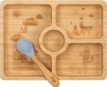 Resim Citron Bölmeli Organik Bambu Kare Yemek Takımı 1073568 
