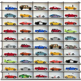 Resim Woodbu 1/64 Hobi Araba Rafı Beyaz 50'Li (Hot Wheels, Matchbox) 