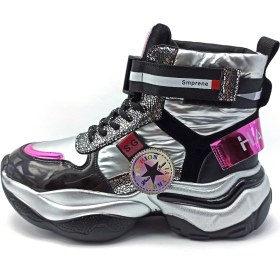 Resim Guja Gümüş Siyah Kadın Sneaker Bot Ayakkabı 