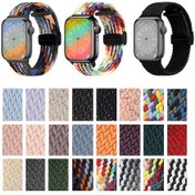 Resim Sones iOS Uyumlu Watch Se 2023 40mm Naylon Dokuma Manyetik Katlama Tokalı Saat Kordonu 