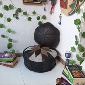 Resim Şok Fiyat Açılışa Özel %50 Off! Art Deco El Yapımı Hakiki Deri Orijinal Bohem Ottoman Puf Minder60cm 