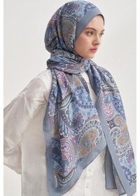 Resim Carell Rosella Gök Mavisi Nilla Pamuklu Şal Çok Renkli 