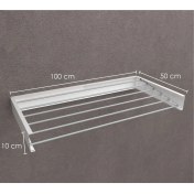 Resim Kurutmalık Çamaşır Askısı - Duvara Monte Çamaşırlık - (BEYAZ-100CM) 