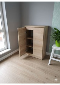 Resim Gizli Bölmeli Kiler Dolabı Safir Meşe 