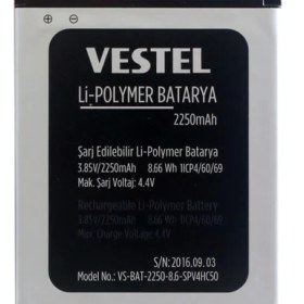Resim Kvy Vestel Venüs Go Uyumlu Batarya Pil 2350 mAh 