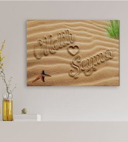 Resim Bk Gift Kişiye Özel Aşkını Kumsala Yazdım Kanvas Tablo-1 50x70 , Sevgiliye Hediye, Doğum Günü Hediyesi Kobitmeyencom32708 Bk Gift 