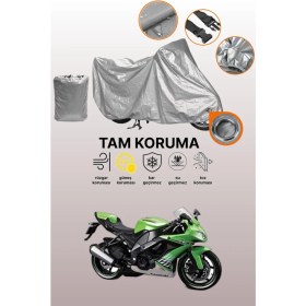Resim Dokaca Gri Kilit Uyumlu Kawasaki Ninja ZX-10R Uyumlu Motor Brandası, Koruyucu Örtü 