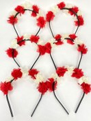 Resim ESPEREST Kırmızı Lazer Çiçekli 6 Adet Nedime Tacı Ve Hediyelik Çocuk Tacı 6 Adet 