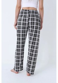 Resim Ekose Desenli Beli Lastikli Unisex Pijama Altı Ekose1 