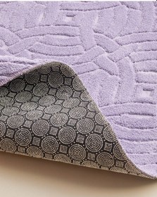 Resim English Home Wavelet Kaydırmaz Taban Banyo Paspası Seti 60x100 Cm + 50x60 Cm Mor Mor 