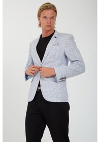 Resim Sposo 5106 Dar Kalıp Yarım Astarlı Beyaz Erkek Blazer Ceket Beyaz 