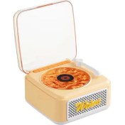 Resim Nostalji Mini Plak Görünümlü Radyolu Bluetooth Hoparlör 3D Ses Dalgası Retro Müzik Plak Sarı - Lisinya 