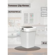 Resim Çöp Kovası Tezgah Üstü Çöp Kutusu Beyaz 8 Litre 