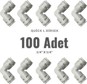 Resim HP Water Tüm Su Arıtma Cihazları Ile Uyumlu Quick L Dirsek (1/4''X1/4'') 100 Adet 